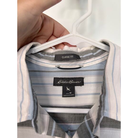 Eddie Bauer Men's Striped Classic Fit Button-Up Dress Shirt Multicolor SZ Medium - Picture 7 of 10